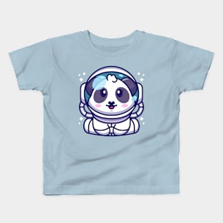 Cute baby panda wearing an astronaut suit, cartoon character Kids T-Shirt